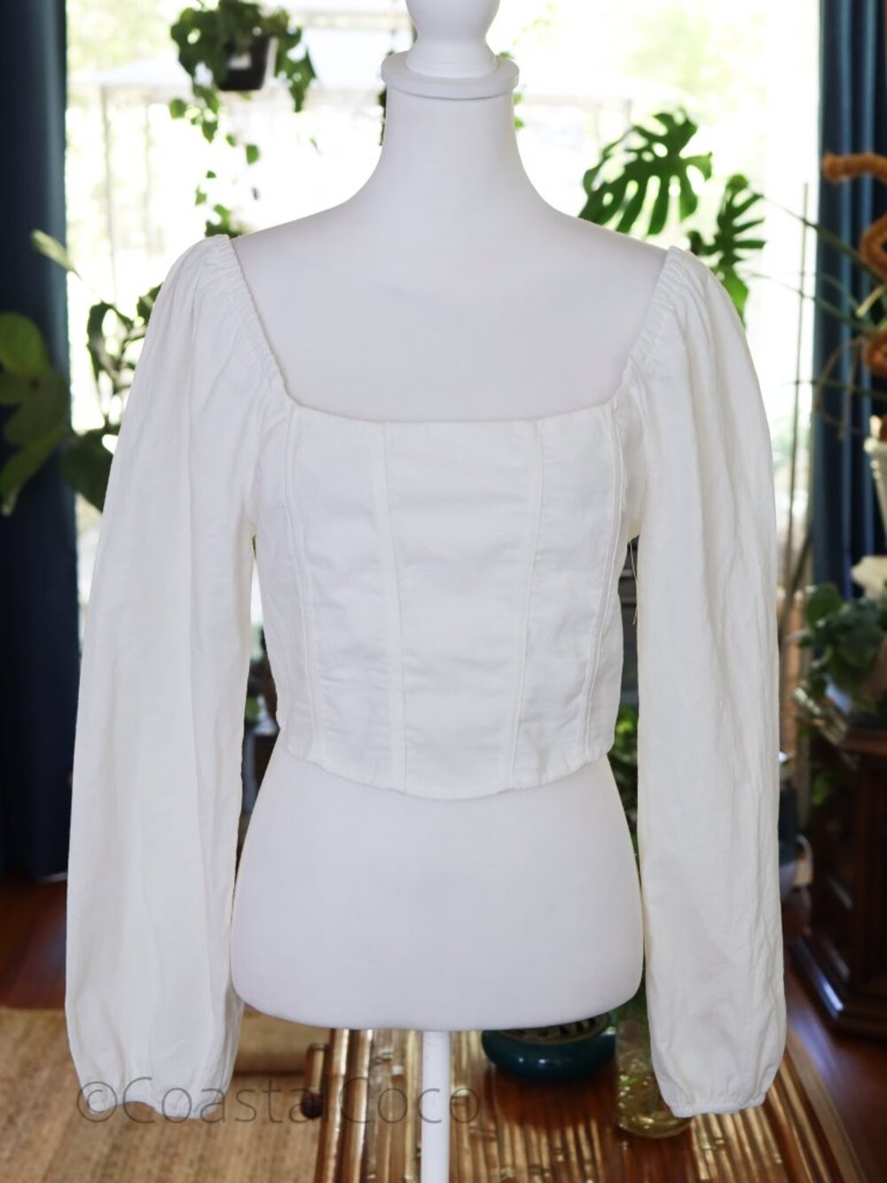 Kirious Los Angeles Bishop Sleeve L Crop Top Peasant Corset Milkmaid Cottagecore